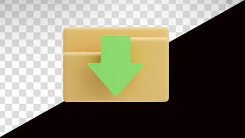 Modern 3D Download Folder Icon Animation