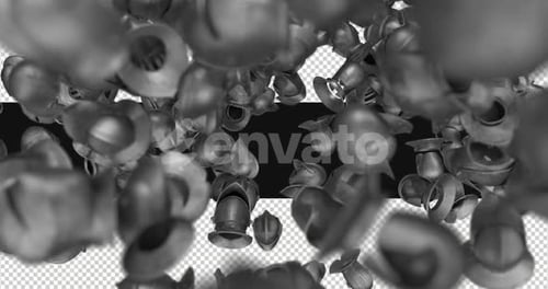 3D Medieval Helmets Falling Transition