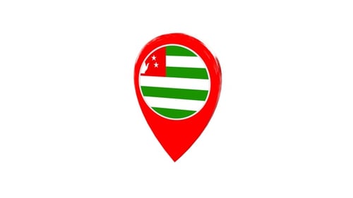 Animated 3D Location Map Pin with Waving National Flag