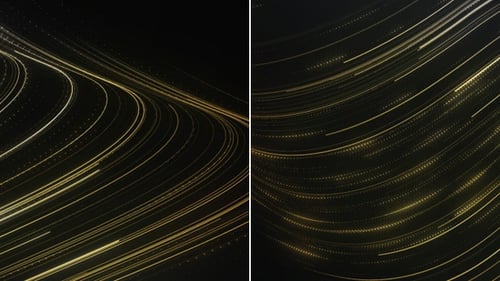 Elegant Golden Particle Trails Flowing Abstract Loop Background