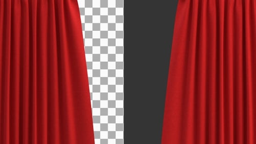 3D Animation of Curtains Transitions | Alpha Channel