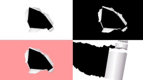 Übergangspaket „Zerrissenes Papier“ (4 Animationen) | Overlays aus zerrissenem Papier (Alpha)