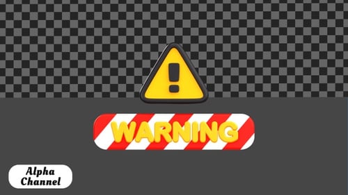 3D Loading Progress Warning Alert Animation | Alpha Channel