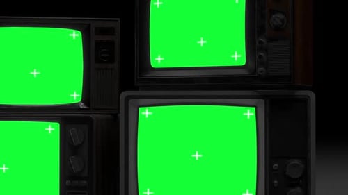 Old Tv Mockup Green Screen