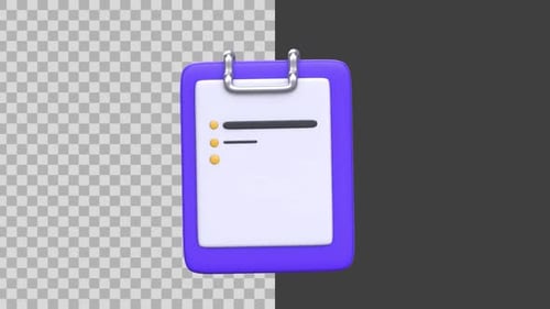 Modern 3D Checklist Animation with Pen Marking Tasks