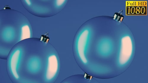 Floating Glossy Christmas Ornaments Seamless Loop Background