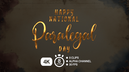 Happy National Paralegal Day Golden Text Reveal