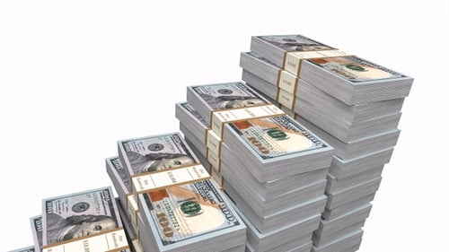 Animated Growing Stacks of Money with Luma Matte