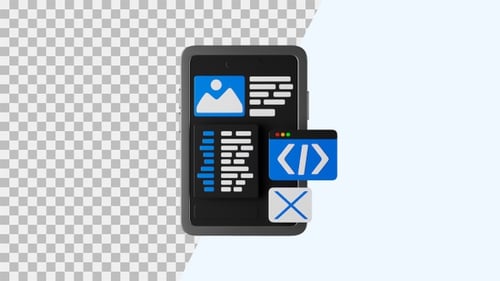 3D Animation Icon of App Development | Alpha Channel
