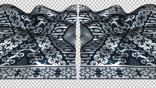 Indonesia Ethnic Silk Pattern Cloth Fabric Wave Alpha Songket Batik Jawa Barat Java Garut Pangirutan