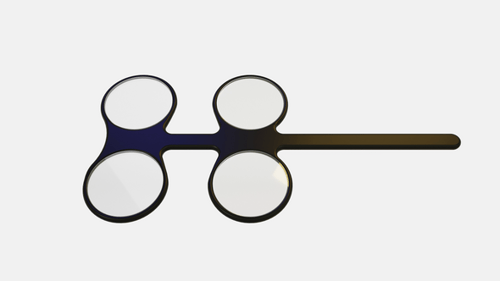 3D animation of Accommodative flippers lenses for flipper rock eye exercise
