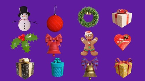 3-D-Alpha-Paket mit Weihnachtssymbolen