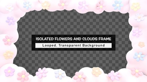 Cute Pastel Cloud Flower Frame Animation