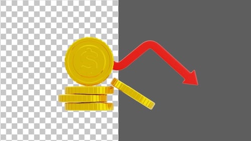 Снижение прибыли от трехмерных долларовых монет | Alpha Channel