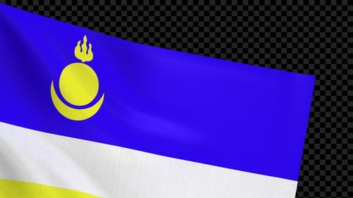 Realistic Waving Buryatia Flag Animation