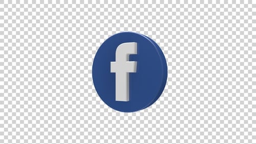 3D Rotating Facebook Logo Icon Animation