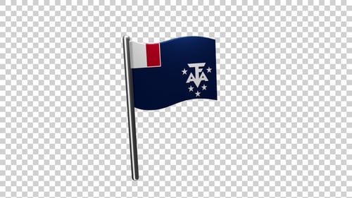 Animated Flag of French Southern and Antarctic Lands Waving