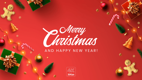 Merry Christmas Animation Red Background
