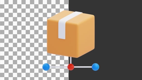 3D Animation of Delivery Package Distribution Network | Alpha Channel ...