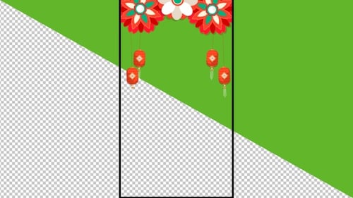 Chinese New Year Decorative Floral Arch and Swaying Lanterns