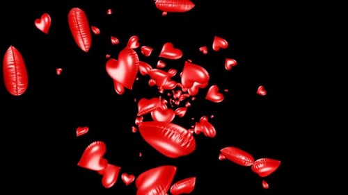 Falling Heart Balloons, Valentine's Day, Loopable