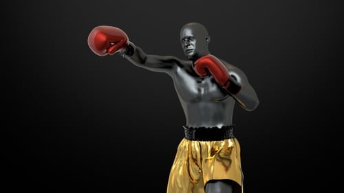 3D Animated Boxer Training with Alpha Channel