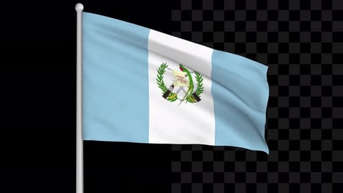 Realistic Waving Guatemala Flag with Alpha Channel