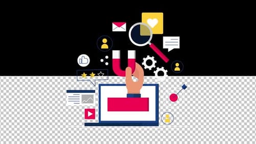 Plano de fundo plano de marketing de entrada 1080p