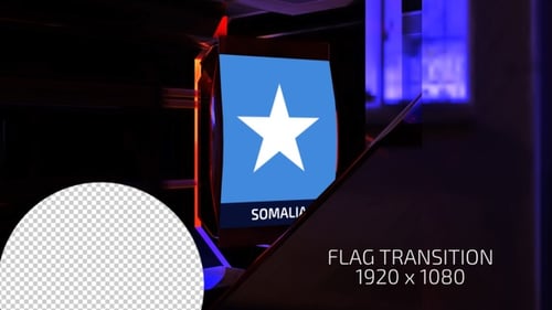 Futuristic 3D Flag Reveal Broadcast Graphic