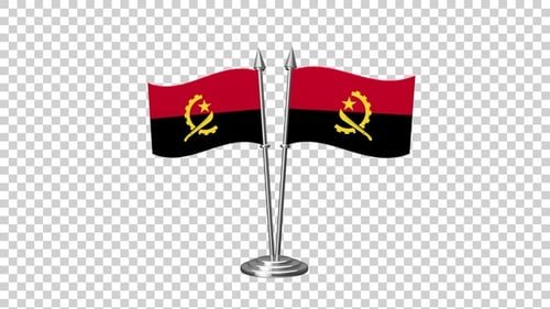 Angola Table Flags Waving Animation