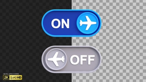 3D Airplane Mode Toggle | Alpha Channel