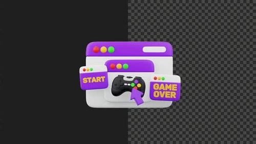 3D Gaming Website Animation | 4K Transparent Background