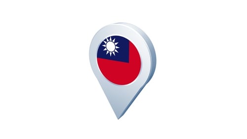 Animated Taiwan Flag Location Pin Icon