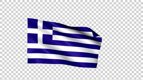 Realistic Waving Greece Flag Animated Element