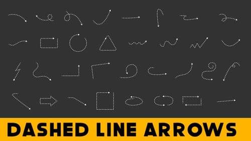Animated Dashed Line Arrows Motion Graphics Pack