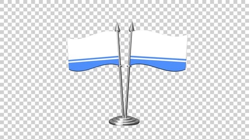 Animated Waving Desk Flags on Silver Stand