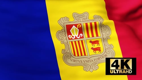 Realistic Waving Andorra Flag Animation