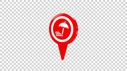 Strandkarte Standort Pin