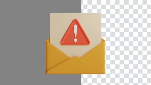 Animación 3D de mensajes fraudulentos para identificar y responder a mensajes sospechosos | Alpha Channel