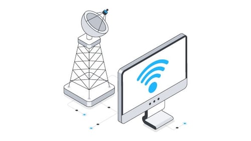 Wireless Technology Isometric Animation Alpha Channel