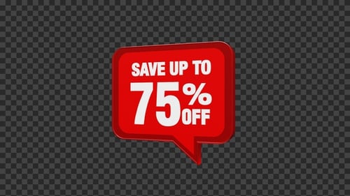 Animated Sales Discount Speech Bubble