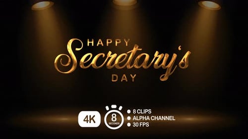 Animation textuelle de bonne fête des secrétaires