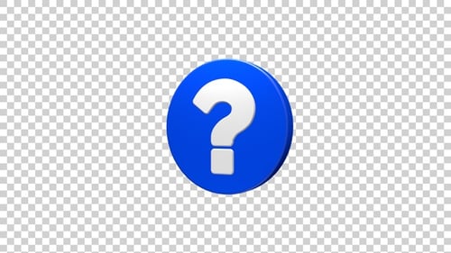 Animated 3D Question Mark Rotating Icon
