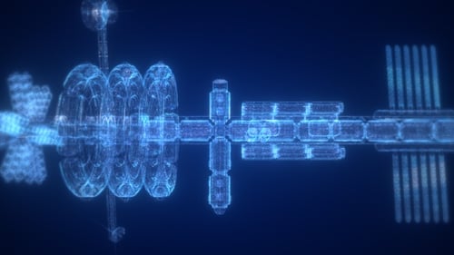 Futuristic Space Station Hologram Logo Reveal Opener