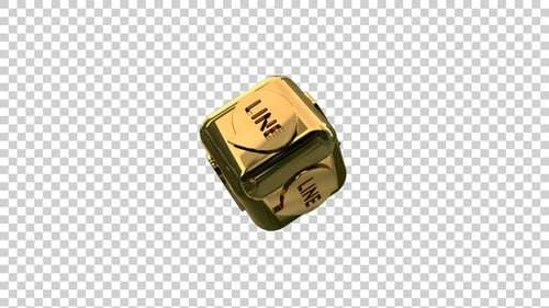 Golden Line Icon On 3D Box