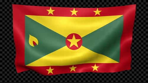 Grenada Flag Waving Looped