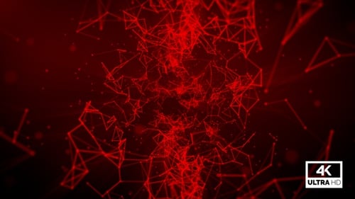 Red Technology Plexus Background V4