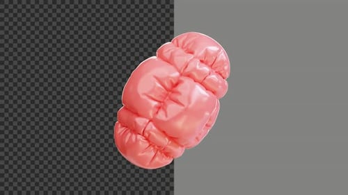 3D-Animation mit abstrakten Objekten zum Aufblasen in Rosa