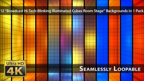 Broadcast Hi-Tech Blinking Illuminated Cubes Room Stage - Pack 03