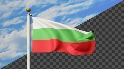 Seamless Looping Bulgarian Flag with Alpha Channel